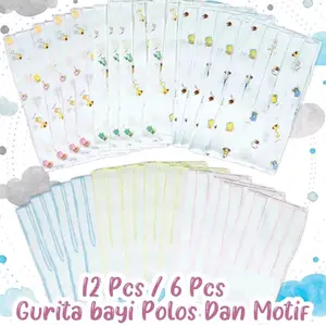 12 pcs & 6 pcs Gurita Tali Bayi Motif Polos dan Karakter untuk Perlengkapan Bayi stroller