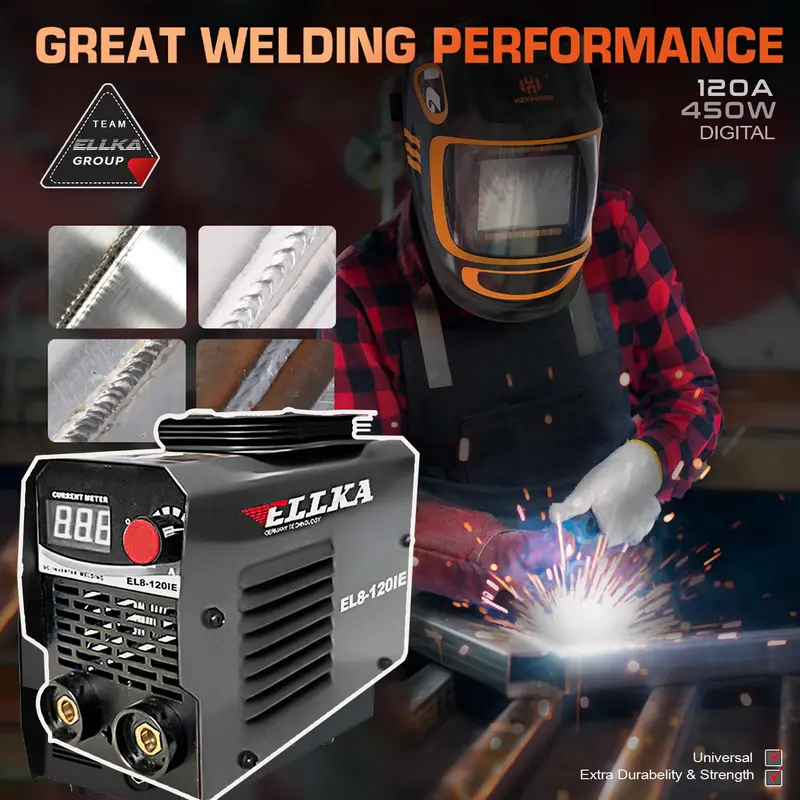 [400 RIBUAN] ELLKA DIGITAL WELDING MACHINE 120A 450W MESIN LAS LISTRIK DIGITAL SET LENGKAP 0