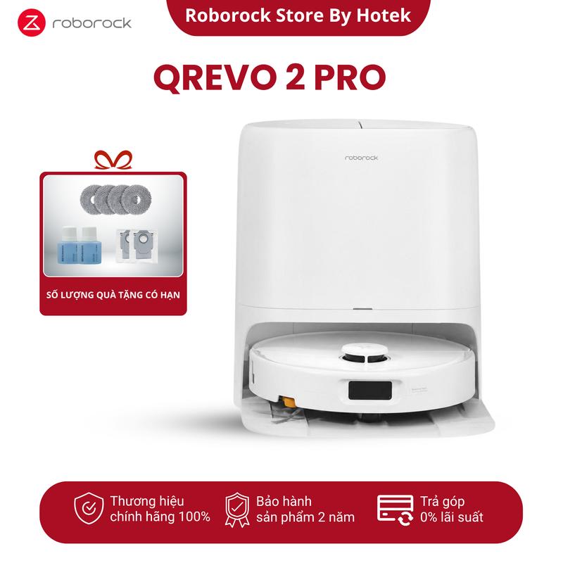 Robot Hút Bụi Lau Nhà Roborock Qrevo 2 Pro Lực Hút 25 000Pa, Chổi Cạnh Đảo Chiều, Chống Rối Tốt