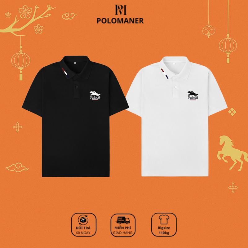   COMBO 2 ÁO  Áo Thun Polo Nam Nữ Poloman 03 Chất Liệu CVC Cá Sấu Phong Cách Trẻ Trung Thanh Lịch Có BigSize Tới 110kg 