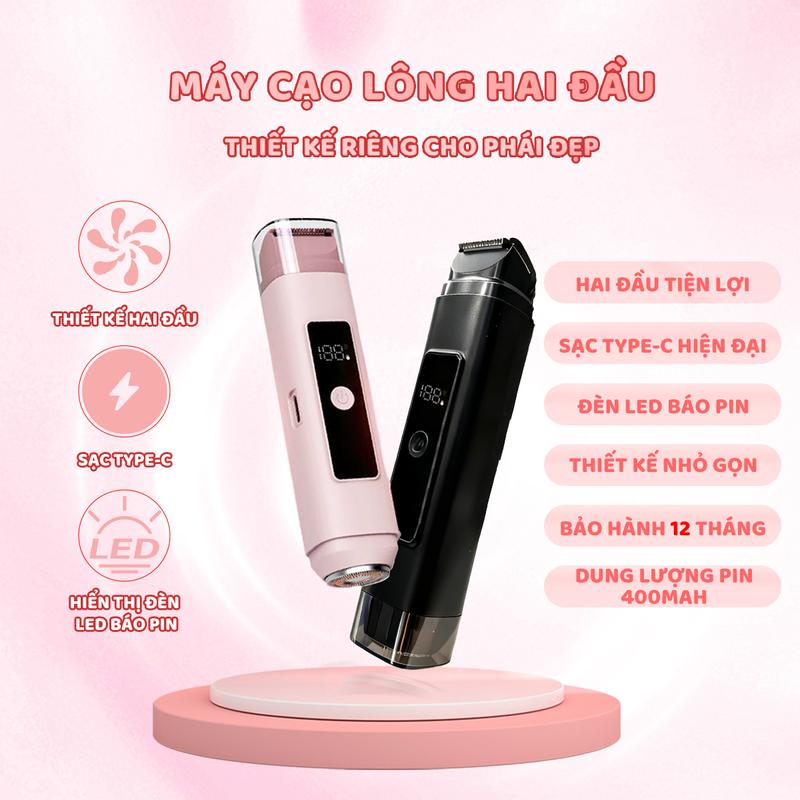  Máy Tẩy Lông Bằng Điện Hai Đầu Thiết Kế Cụ Thể Cho Phụ Nữ  Thanh Toán Khi Nhận Hàng Tông Đơ Cắt Tóc Thích Hợp Để Cạo Lông Trên Cánh Tay Chân Vùng Dưới Cánh Tay Và Môi Trên.Máy Uốn Tóc Cầm Tay Nhỏ Gọn Và Cầm Tay Hoạt Động Trên Tóc Mềm Và Gối 