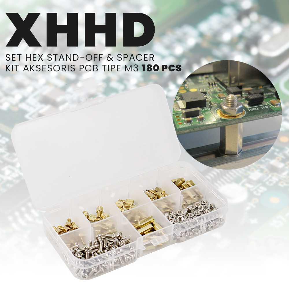 Jual XHHD 180Pcs M3 Motherboard Standoffs & Screws & Nuts Kit, Hex Male ...