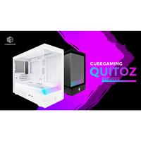 Gambar CASING CUBE GAMING QUITOZ - Mid Tower mATX Case Tempered Glass - White dari Techno Computer Bali Kota Denpasar 2 Tokopedia