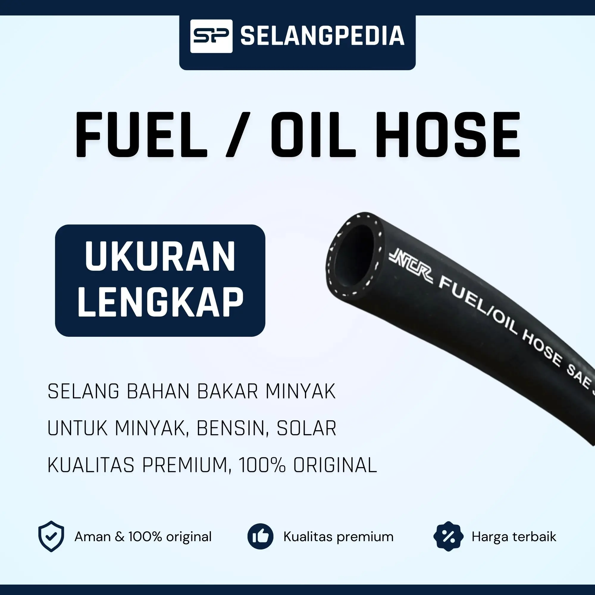 Selang NCR R6 Fuel Oil Hose 3/16” 1/4” 5/16” 3/8” 1/2” 5/8” 3/4” 7/8” 1” NCR Mondea Ukuran Inch Lengkap Selang Bahan Bakar Minyak Bensin Solar Oil Pertamini