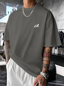 メンズ 半袖Tシャツ 夏用 花柄 小ラベルプリント カジュアル ゆったり 着回し トップス シンプル 高級感