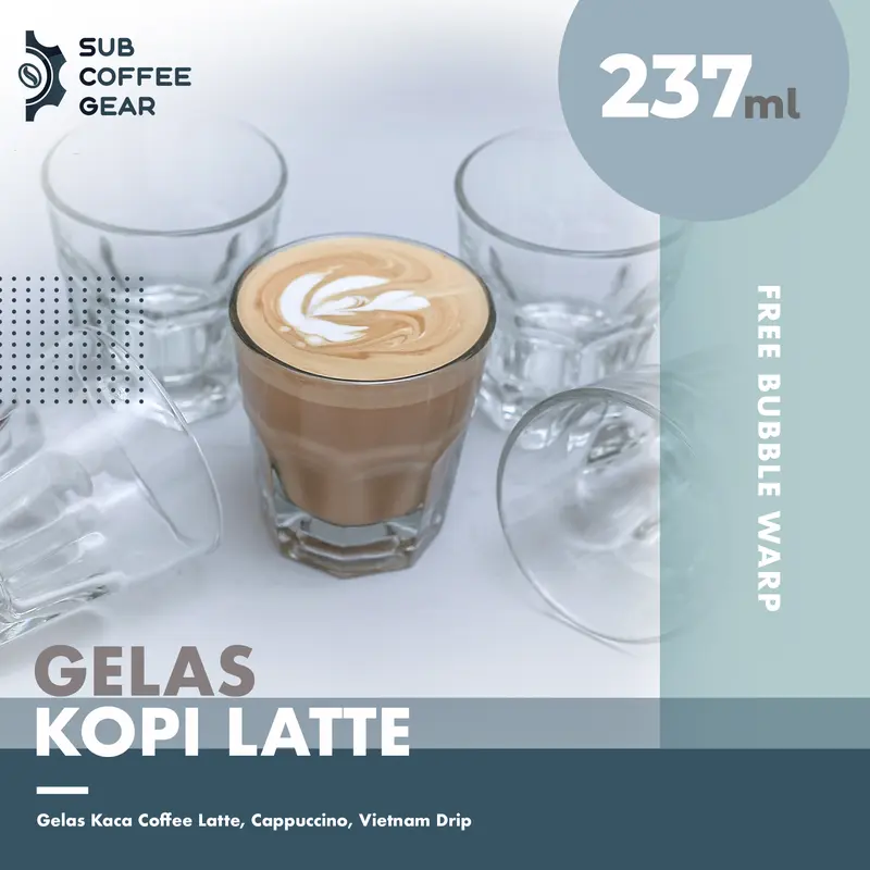 GELAS KOPI TEBAL TAHAN PANAS 237ML GELAS CAPPUCCINO COFFEE LATTE AFFOGATO GELAS VIETNAM DRIP GELAS CAFE GELAS BAR GELAS KOPI V60 MANUAL BREW GELAS ICE BLENDED COFFEE GLASS TEA GLASS MATCHA LATTE COFFEE SERVER ESPRESSO  CUP ESPRESSO GLASS ESPRESSO SHOT 0