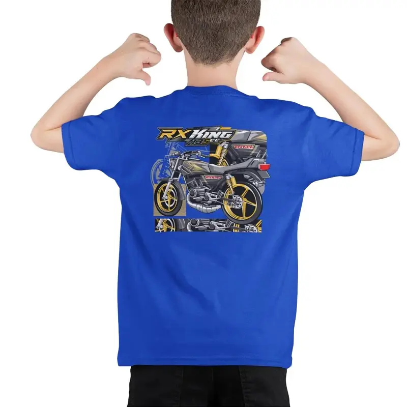 Ajoe kids kaos anak anak umur 4-10 tahun sablon depan belakang motif motor RX KING VERSI 1 Fashion 5