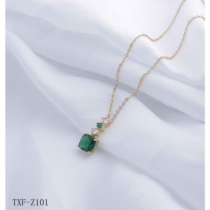 Kalung Titanium Permata Hijau Perhiasan Wanita Jewellery 101/099 3