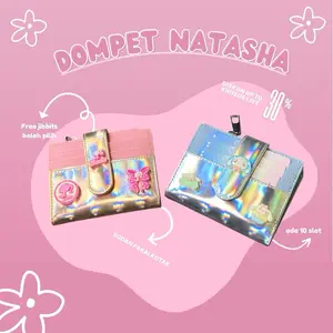 DOMPET LIPAT NATASHA BARBIE HOLOGRAM/  DOMPET KOIN WANITA/DOMPET KARTU GLITTER