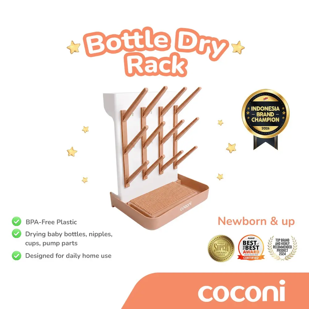COCONI Bottle Dry Rack | Rak Pengering Botol & Aksesoris dengan Drip Tray Compact Size