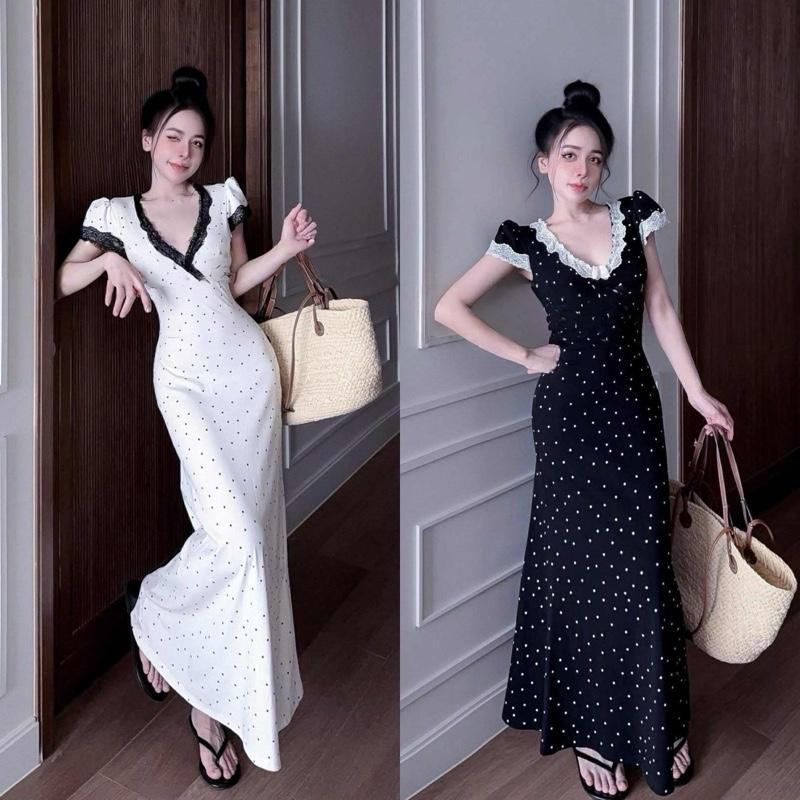 VÁY BODY THUN BI RỐI CỔ TIM REN V92 / Đầm body thun hoạ tiết bi rối form xoè hot women dress (SIMIHOUSE)