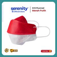 Gambar Masker EVO Plusmed Merah Putih - 4D Surgical Face Mask dari My SereHealth By Serenity Kota Tangerang 2 Tokopedia