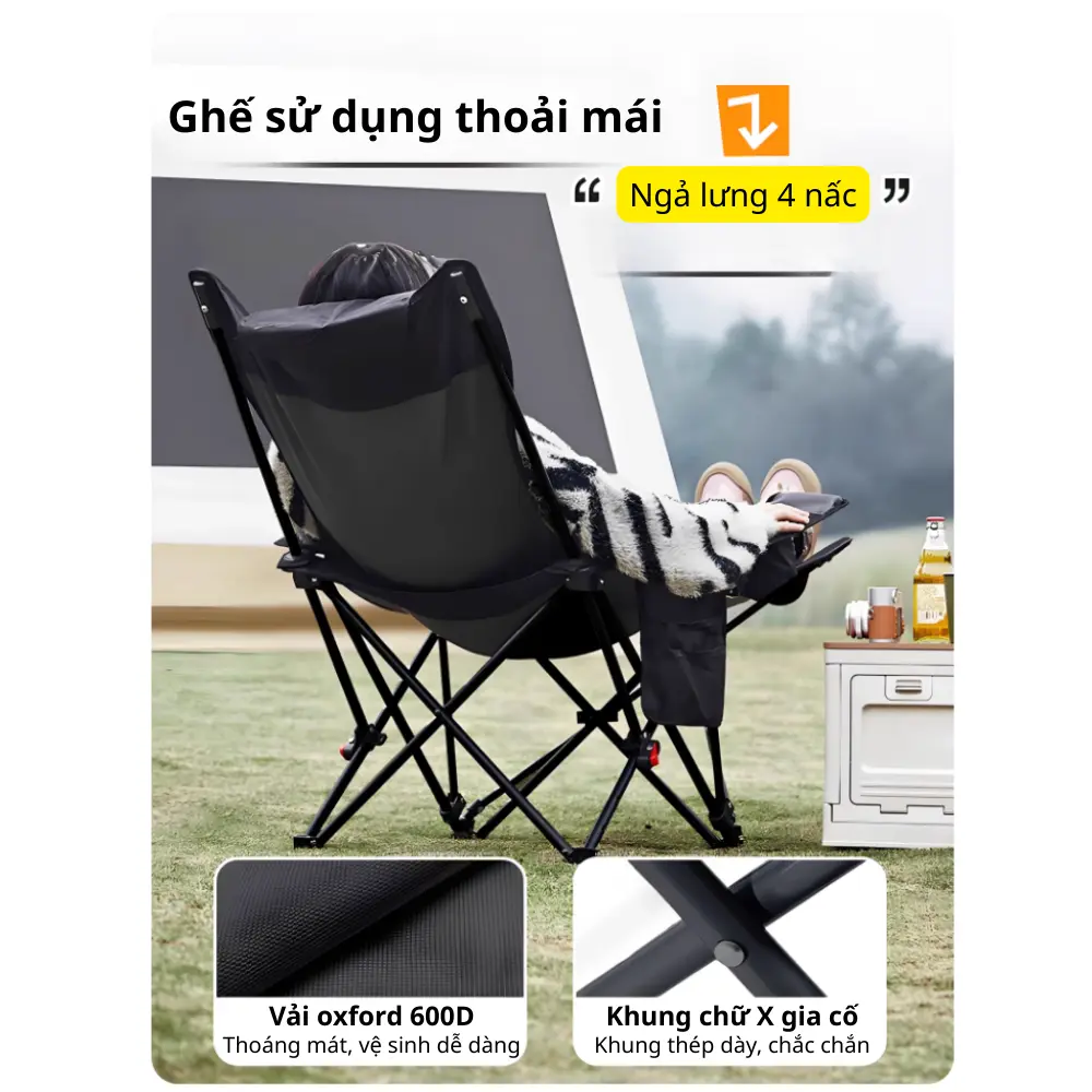 Ghế Gấp Gọn Có Gác Tay Vivu Outdoor Cắm Trại Dã Ngoại, Ghế Ngả Lưng Gác Chân 4 Nấc Vải Lưới Thoáng Mát | BigBuy360 - bigbuy360.vn Ghế Gấp Gọn Có Gác Tay Vivu Outdoor Cắm Trại Dã Ngoại, Ghế Ngả Lưng Gác Chân 4 Nấc Vải Lưới Thoáng Mát | BigBuy360 - bigbuy360.vn