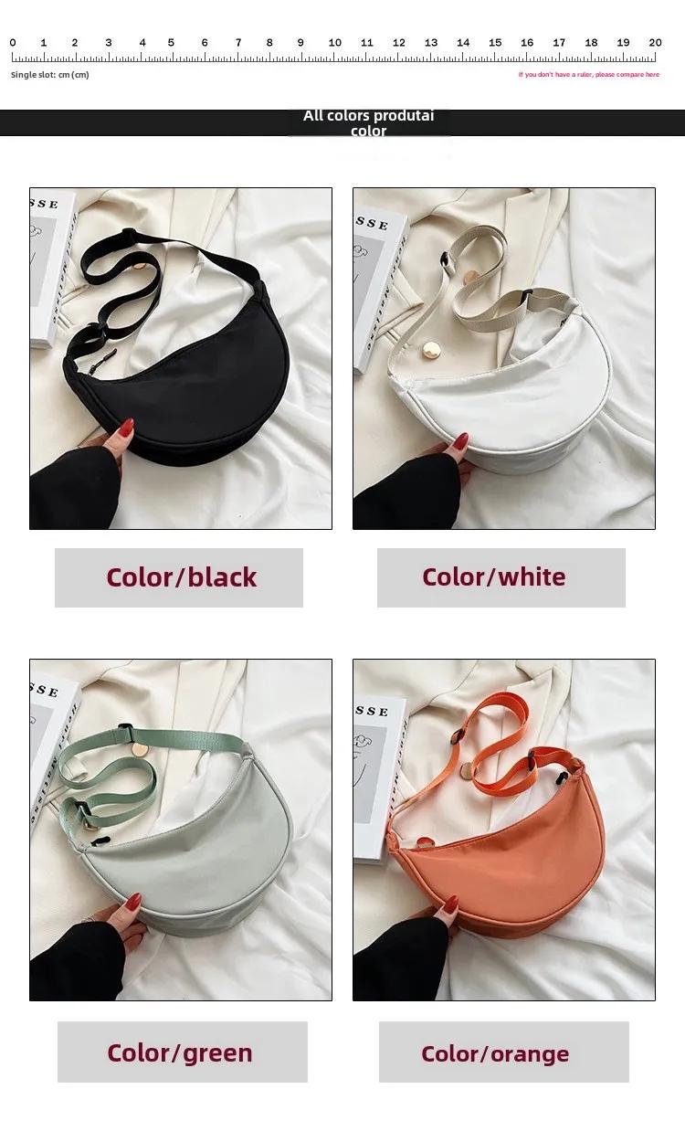Product Introduction of Nylon material crossbody bag, women's new style dumpling bag, lightweight small shoulder bag, armpit bag, single shoulder bag, women's single shoulder crossbody bag 2