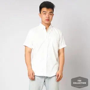 Kemeja Pria Lengan Pendek Polos Putih White Oxford Slimfit Casual Terlaris