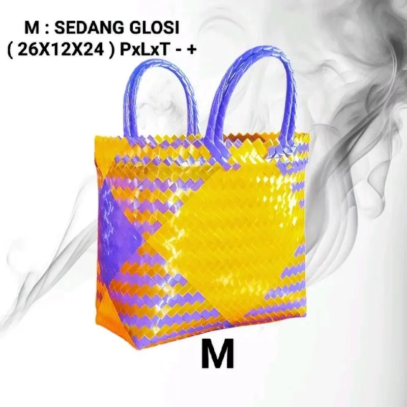 Tas Anyaman Kaca Ukuran S M L Jumbo Super jumbo /Hajatan/Souvenir/Slametan/Belanja tas  anyaman  plastik  pasar plastik  berkat  hajatan tas  plastik 3