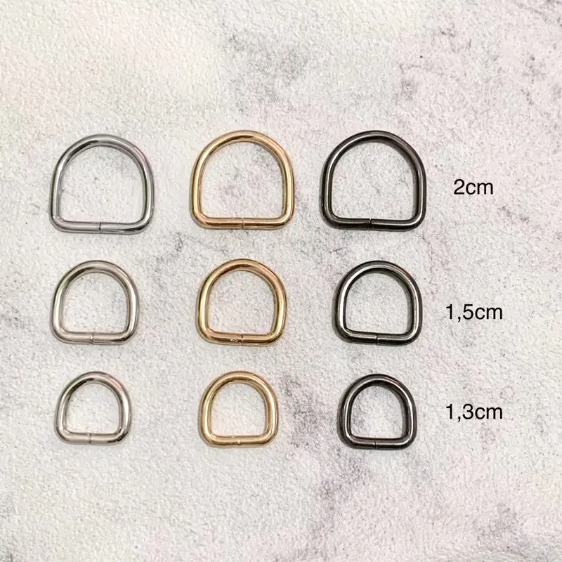 Aksesoris Tas Ring D Tinggi & Lebar Berbagai Ukuran Silver, Gold, Black Nikel