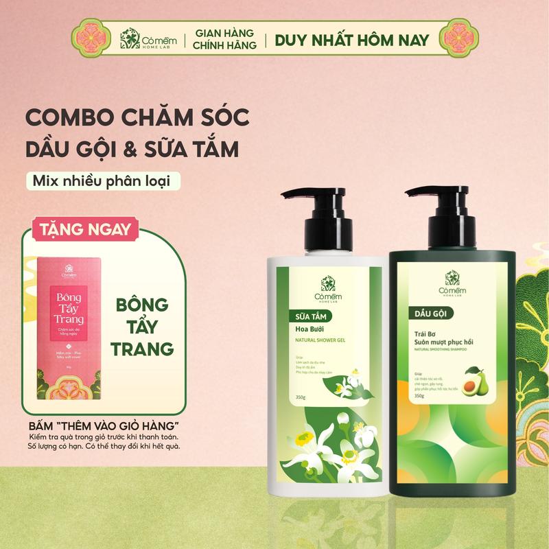 Combo Dầu Gội Và Sữa Tắm Dưỡng Ẩm Sáng Da Ngừa Lão Hoá Da Từ Thiên Nhiên Cỏ Mềm - Quà tặng Ý Nghĩa Thiết Thực