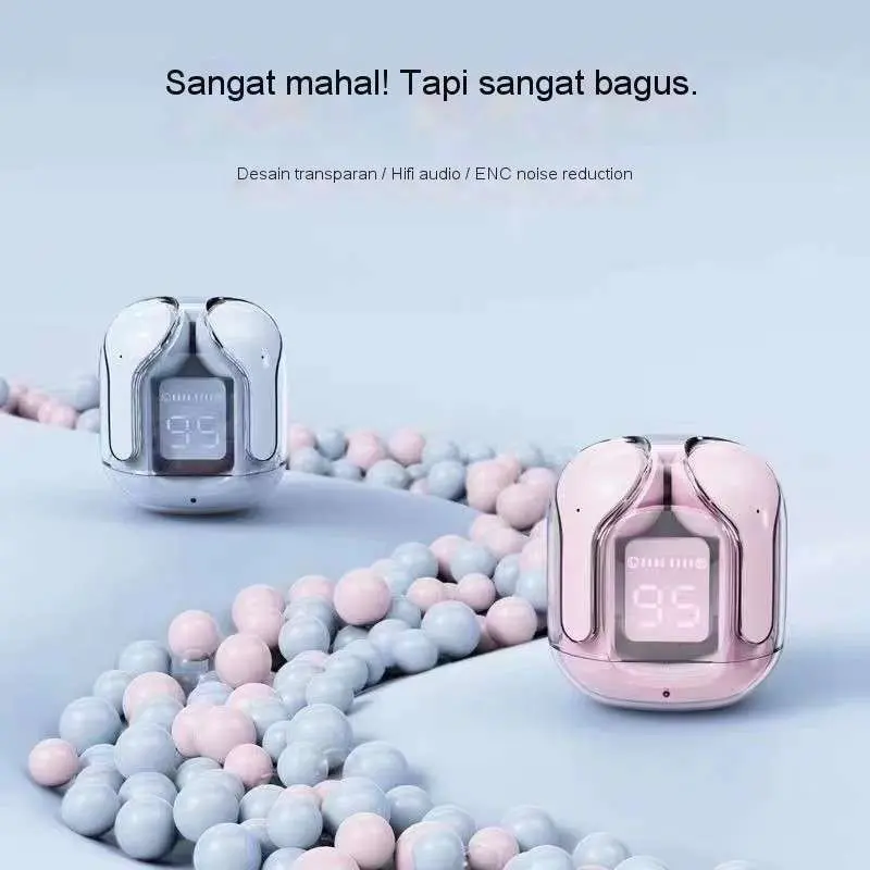 Headset Bluetooth TWS K3 Air31 Wireless Earphone Headphone dengan LED Display Transparan dan Hifi Sound Ponsel 2