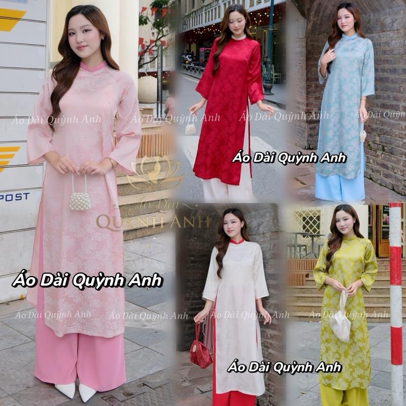 Deal mở bán Áo Dài Cách Tân Gấm Hoa Hồng Áo Dài Hottren Áo Dài Tết 2026
