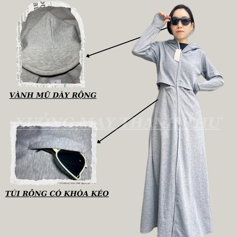 Product Introduction of [ÁO 2 LỚP – TẶNG KÍNH ] Áo Váy Chống Nắng Dài Toàn Thân Cao Cấp Chất UMI Hàn Lạnh Fom Dài Rộng , UPT50+ Chống Tia UV 8