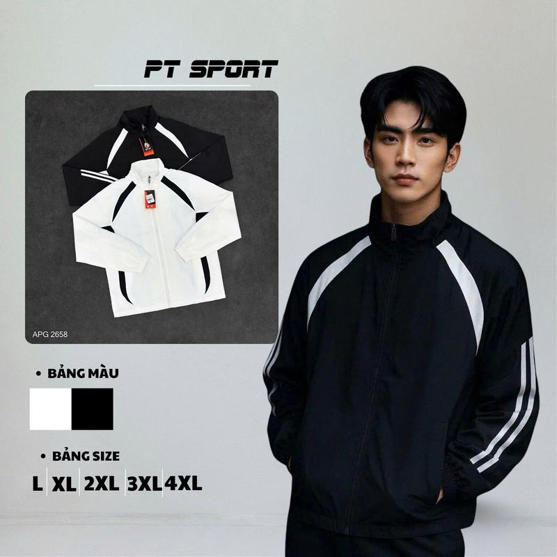  Bộ Quần Áo Khoác Gió Lót Lưới Nam PT.SPORT Chất Liệu Polyester Spandex Dệt Trơn 2 Lớp Có Chống Nước 