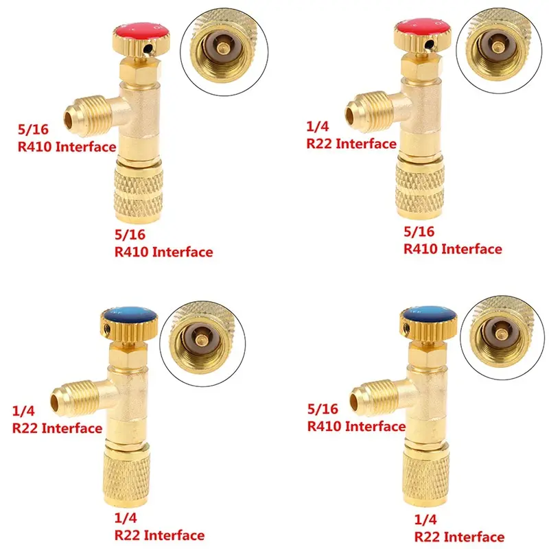 R410A R22 Air Conditioning Refrigerant Liquid Safety Valve 1/4 "Safety Adapter Air Conditioning Repair And Fluoride