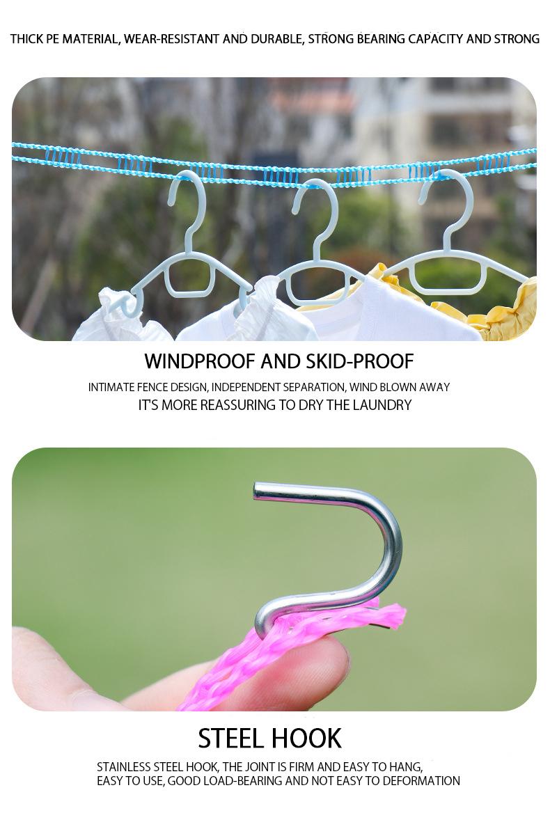 Product Introduction of Non-slip windproof clothesline Palisade clothesline clothesline clothesline clothesline 5 meters clothesline Outdoor travel clothesline 0