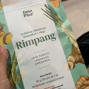 [BPOM] Teh Rimpang Detoplus - Teh Kunyit Jahe Lengkuas Sereh Halal MUI & Sertifikasi BPOM - Teh Celup Minuman Rempah alami - Original Herbal Tea.
