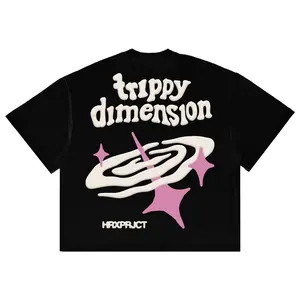 LembutCombedHRX | Kaos T-Shirt Foam Boxy Fit Heavyweight 16s ‘TRIPPY DIMENSION’ / Boxy Ovemglrpdmltv