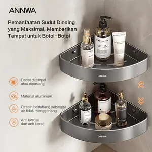 ANNWA Rak Penyimpanan Segitiga Aluminium Alloy Ruang Angkasa: Anti Karat, Pemasangan Tanpa Jejak