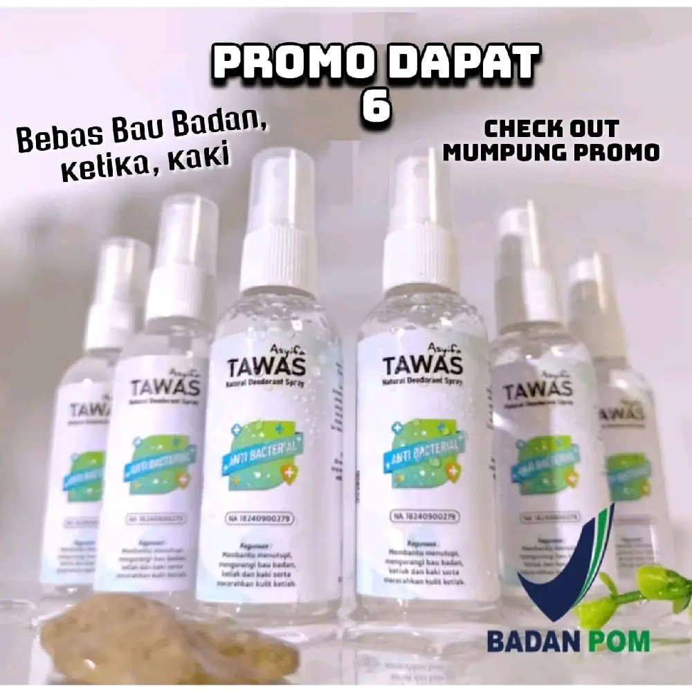 Tawas Asyifa dapat 6 Ready Stock 60 ml Menghilangkan bau badan dan ketiak