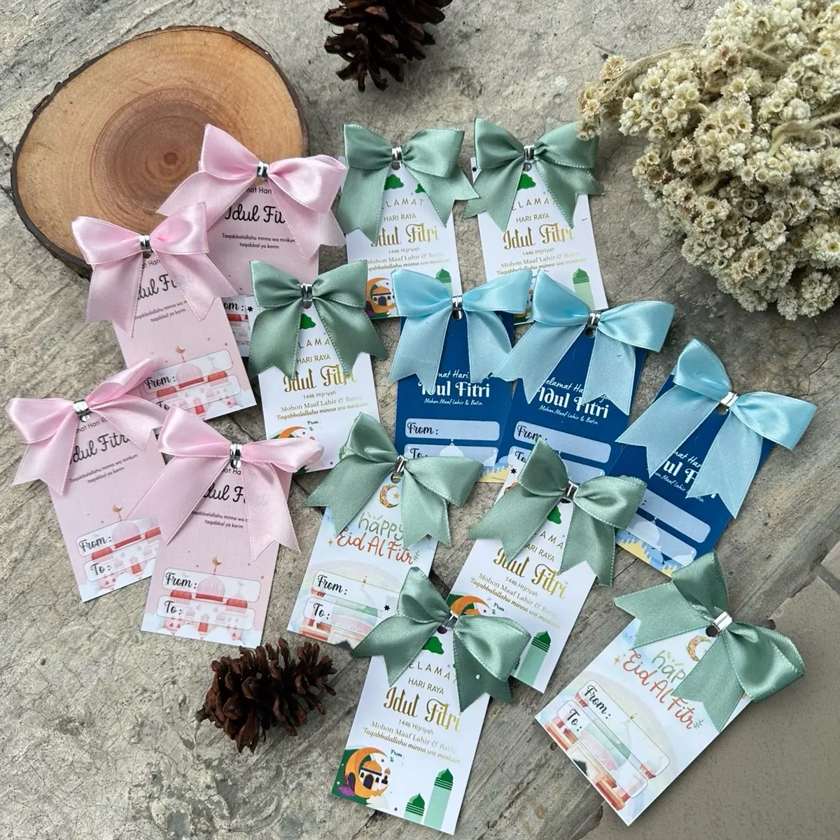 Rubby - 1pc Hangtag kartu Ucapan Idul fitri / Kartu ucapan Lebaran / Kartu hampers Lebaran