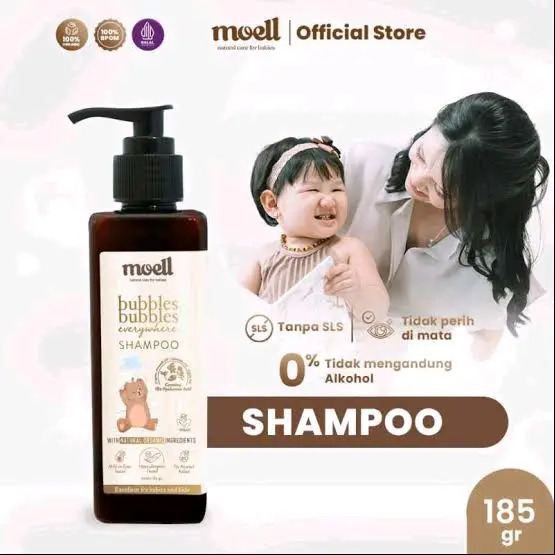 moell shampoo anak original 100% natural organic penumbuh rambut bayi