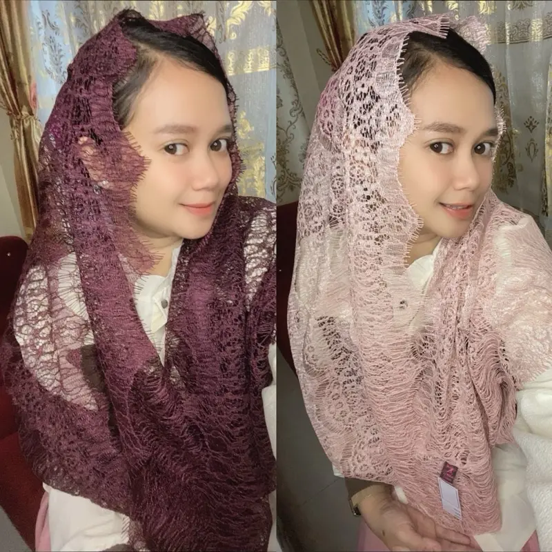 PREMIUM TANPA GLITER Kerudung hijab renda