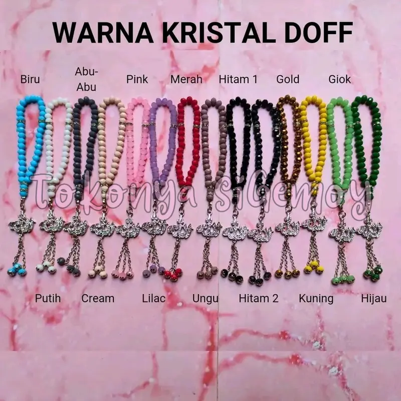 Gantungan kunci tasbih 33 butir kristal premium 1