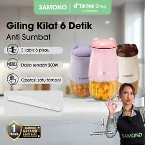 (BISA COD) Samono (300 ml) Food Processor penghalus daging dan sayuran [SW-MC200} Mesin Penggiling Pisau Portable Stainless