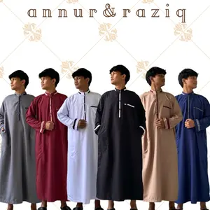 Jubah/Gamis sabil pria dewasa muslim bahan Katun premium_by annurraziq
