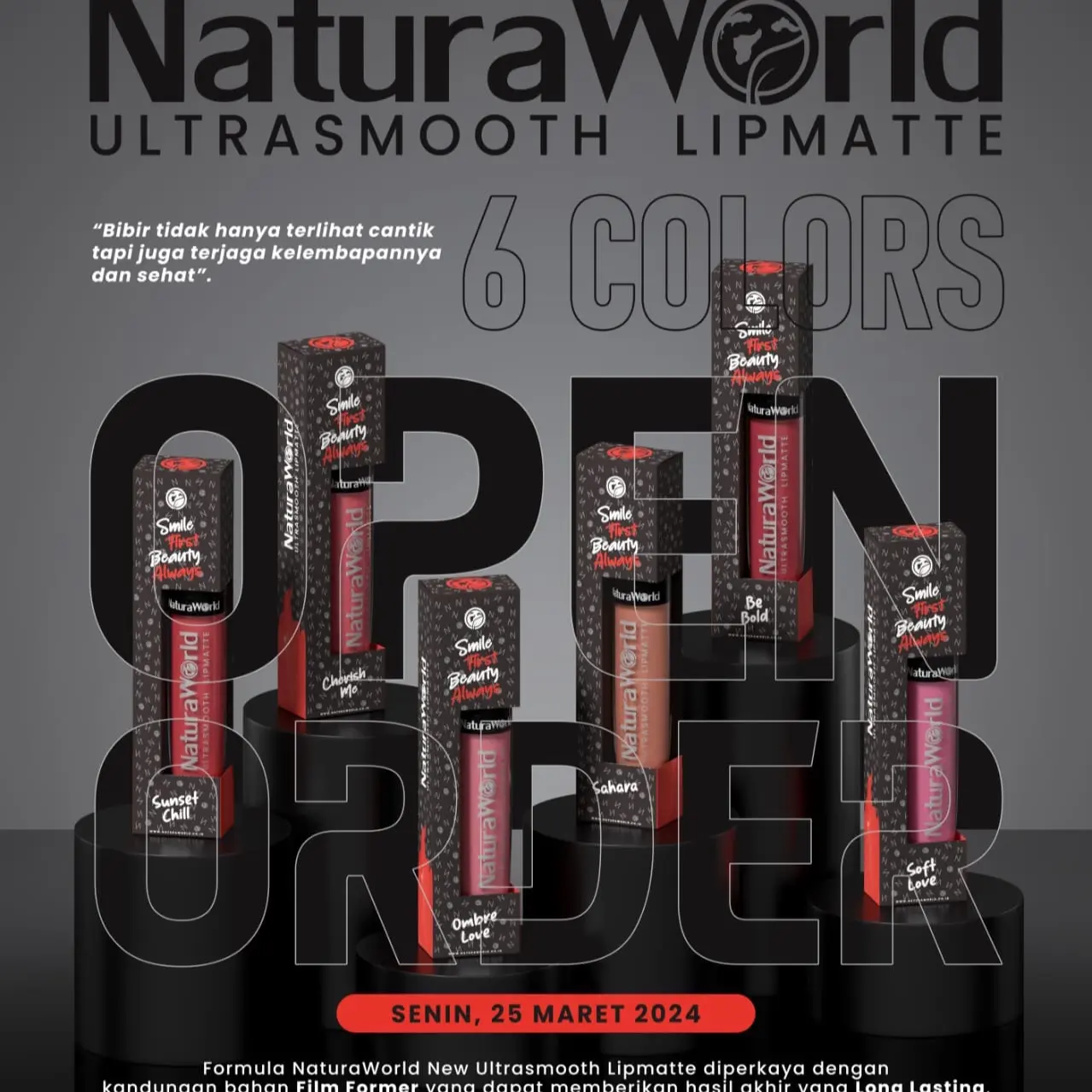 100% ORI NATURAWORLD LIPMATTE TRANSFERPROOF