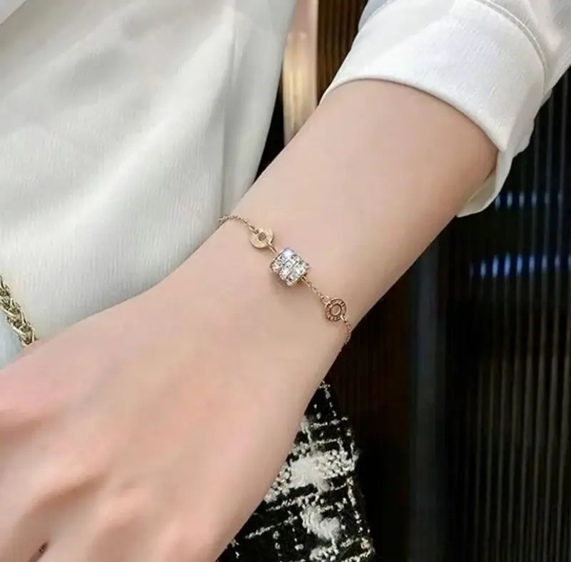 Gelang Tangan Titanium Wanita Liontin Mutiara Romawi Anti Karat Dan Tidak Luntur Premium Import 2