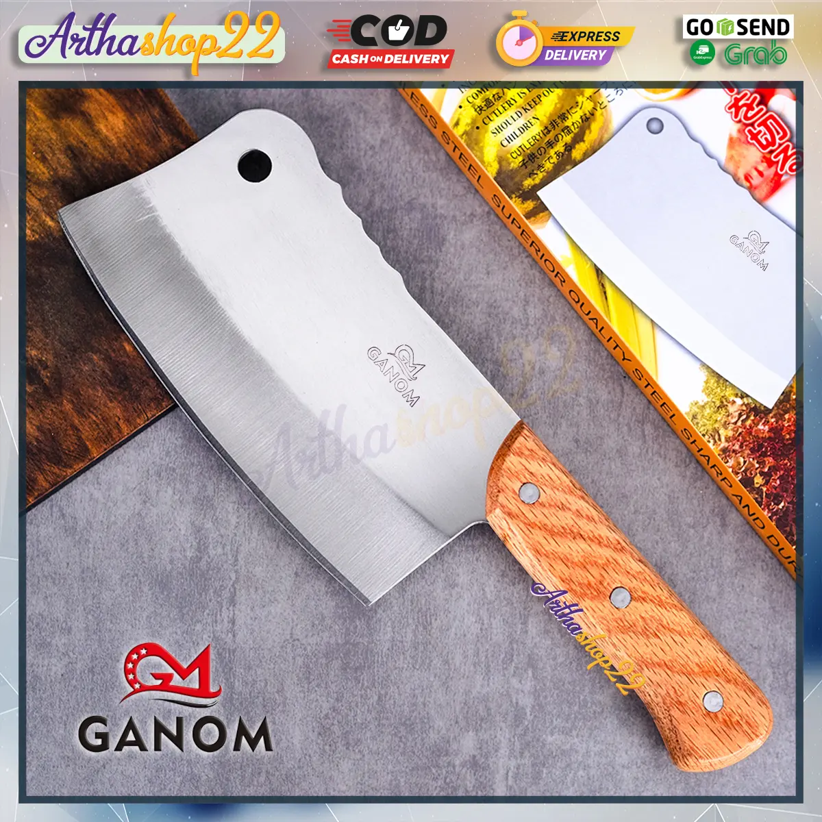 Pisau Dapur Gagang Kayu Tebal 3mili JAPAN Stainless Steel B215
