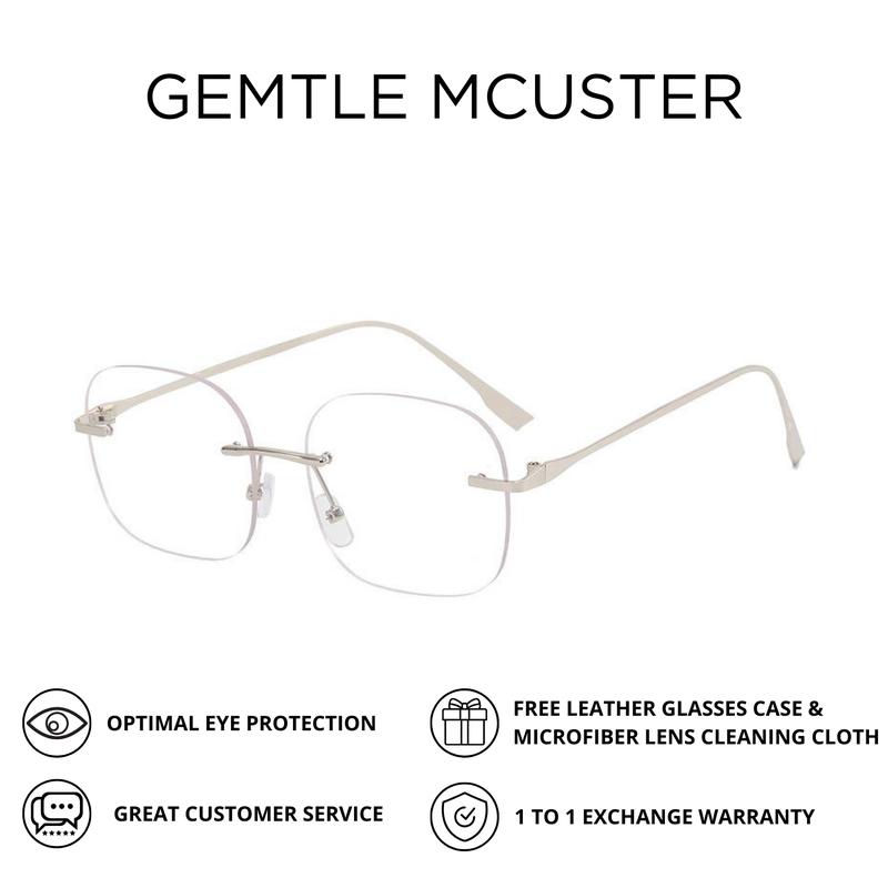 Kính Không Gọng, Unisex, Phong Cách Đạo Sĩ, Kính Cận Thị, Gọng Kính Vuông Hợp Xu hướng Kính Chống Ánh Sáng Xanh, 99219