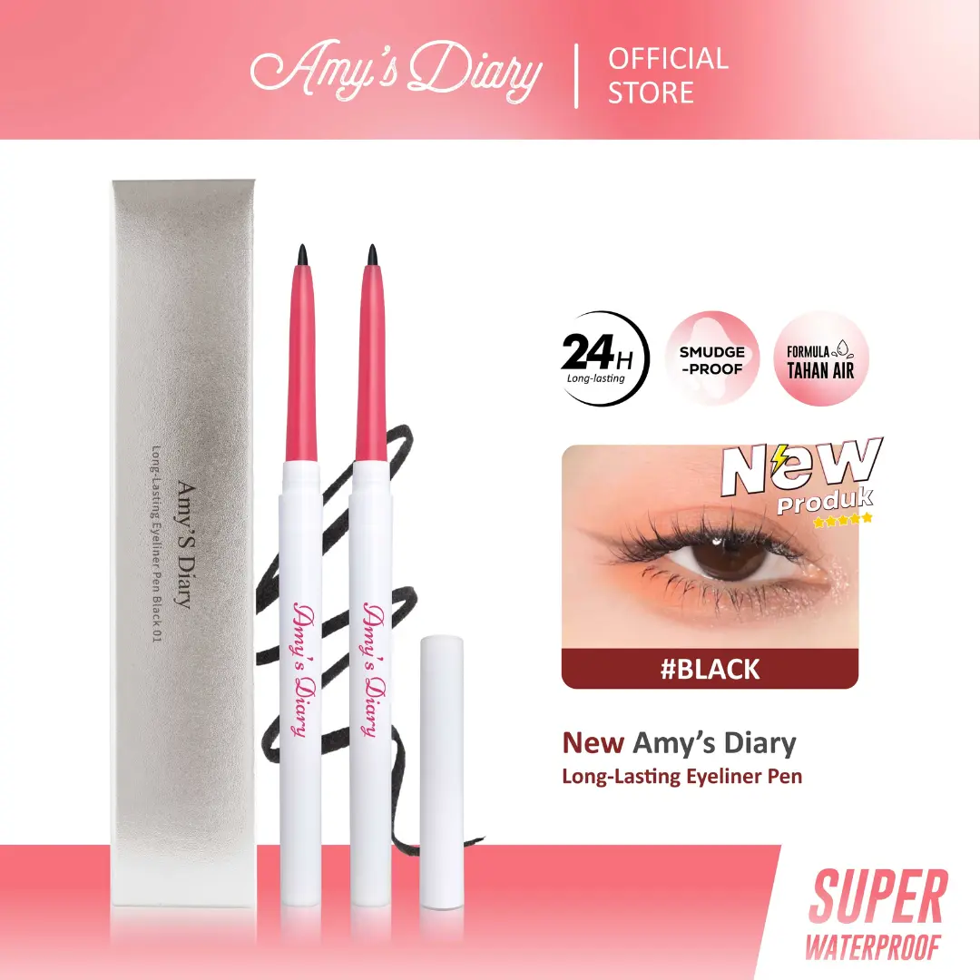 [BPOM] AMY'S DIARY Eyeliner Smooth Pensil Ultra Slim Long-Lasting  Waterproof