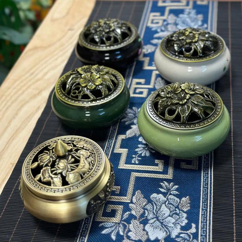 Lư Xông Trầm Bằng Men Sứ Nhiều Màu - Tuệ Nga