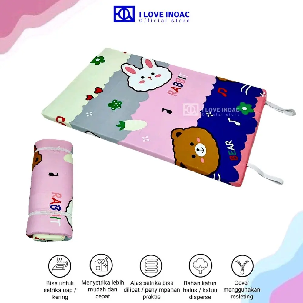 (120x60x5cm) Alas setrika busa tebal 5cm jumbo & panjang dengan Karet Pengikat & Gantungan