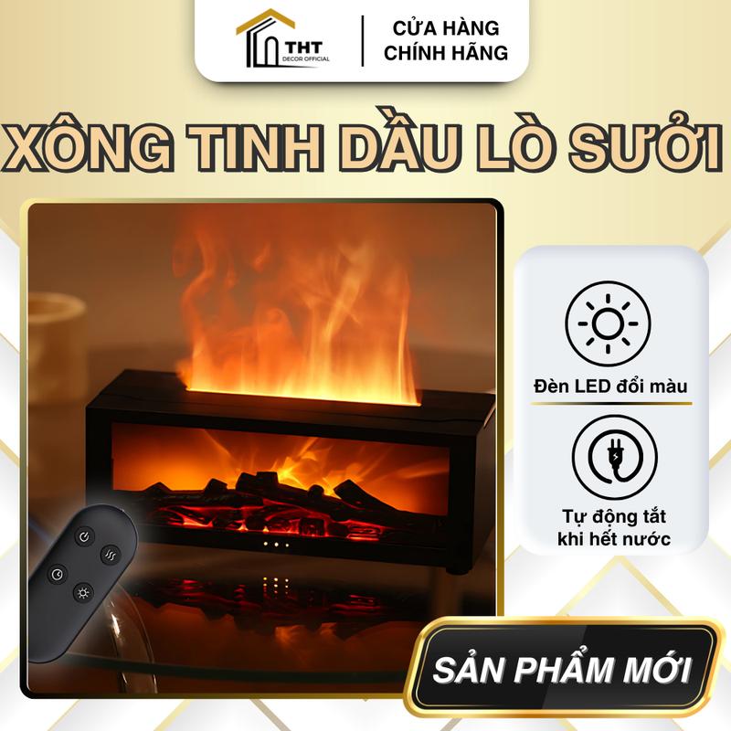 HÀNG MỚI Máy Xông Tinh Dầu Lò Sưởi Máy Phun Sương Hiệu Ứng Ngọn Lửa Tạo Độ Ẩm Khuyếch Tán Tinh Dầu Máy Tạo Hương Thơm
