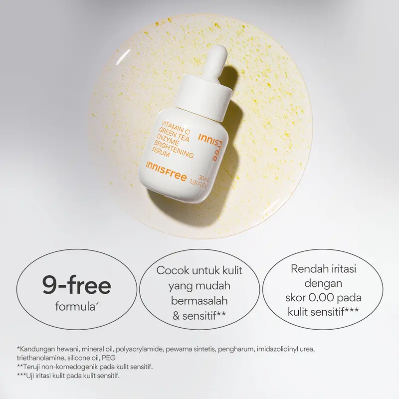 Innisfree Vitamin C Green Tea Enzyme Brightening Serum 10ml / Serum Pencerah Noda Hitam 4