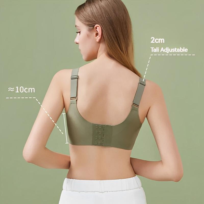 2pcs Bra Bigsize Tali Bra Lebar Bergesper Pakaian Dalam Push Up Bra Wanita Sport Tanpa Kawat Busa Bh F-3XL 06