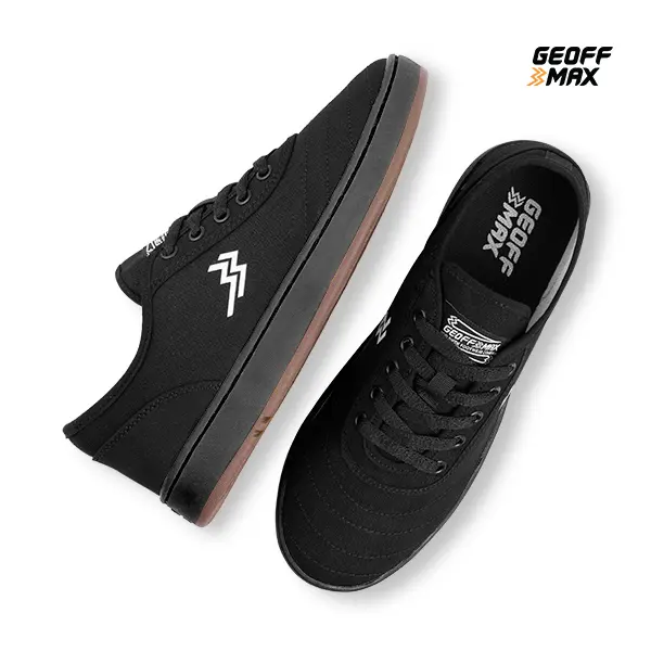 Geoff Max - Dublin All Black Sepatu Pria Wanita Unisex Sneakers Canvas Shoes Casual Snekers 5