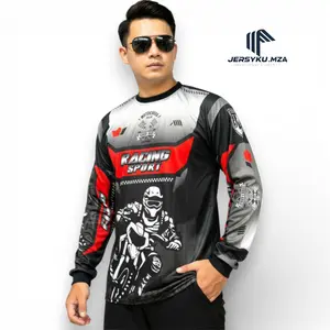Jersey Motor Kaos Motoran Baju Motorcross Lengan Panjang Bahan Hayget Adem Menyerap Keringat Ukuran L XL XXL